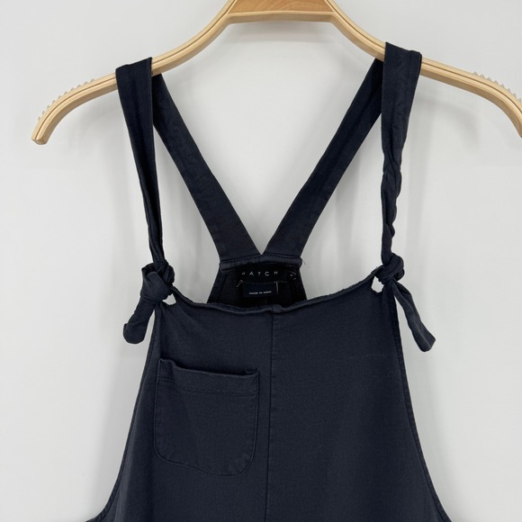 Hatch Sara Maternity Overalls Size Small Black Organic Cotton Tie Strap Jumpsuit - Picture 5 of 15